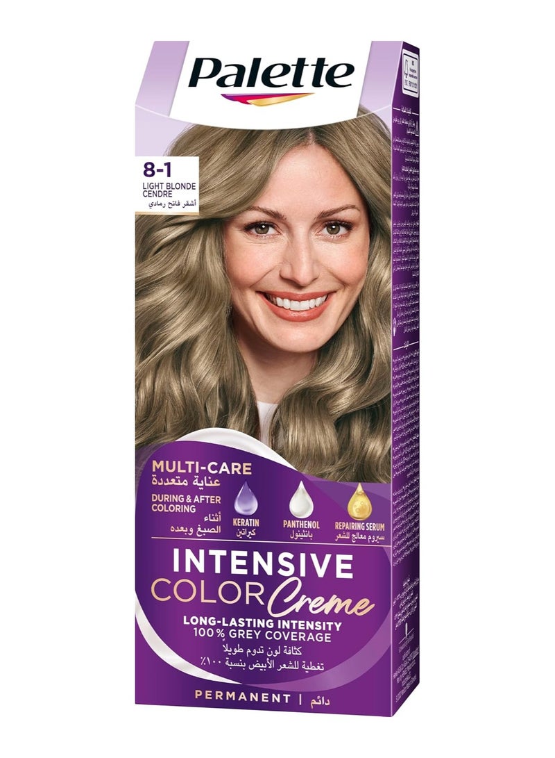 Intensive Color Creme 8-1 Light Blonde Cendre 50ml,50ml,&10ml