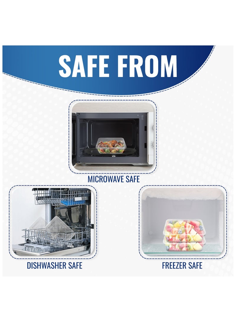 إس إن إتش باكينج SNH تعبئة 24 عبوة حاويات طعام بلاستيكية شفافة مستطيلة بسعة 1000 مل آمنة للاستخدام في الميكروويف مع أغطية، صناديق شفافة لتخزين الطعام وتحضير الوجبات، قابلة لإعادة الاستخدام، مثالية للوجبات الجاهزة وأخذ الطعام. - Image 5