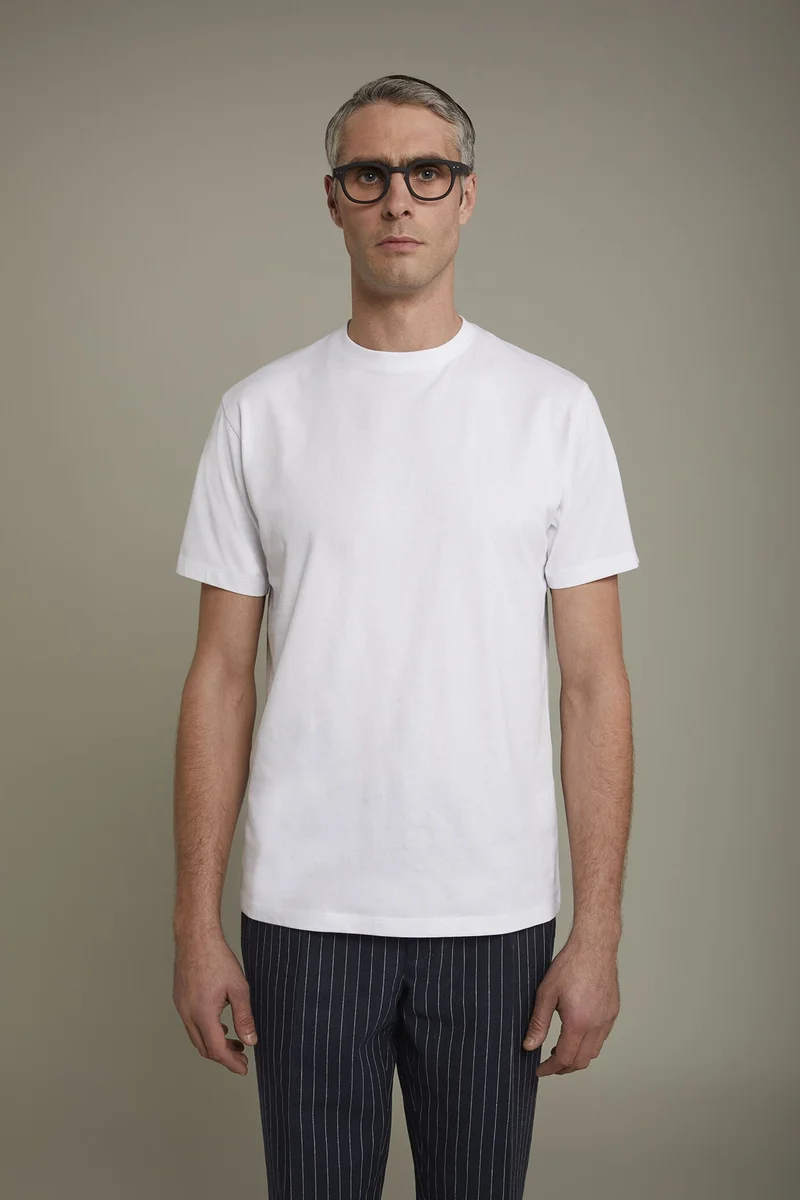 Doppelganger White Men' round neck t-shirt 100% cotton regular fit - White for Men | Best Price UAE