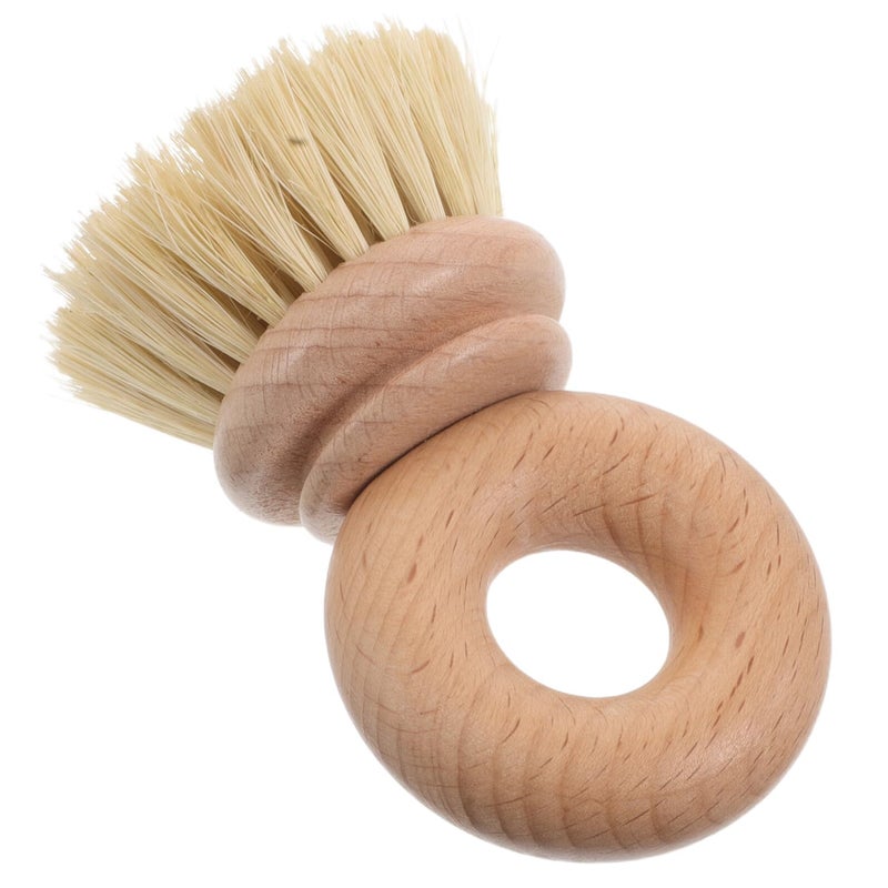 Beech Wood Dish Scrub Brush With Sisal Bristles For Kitchen Pans And Vegetables - Image 2