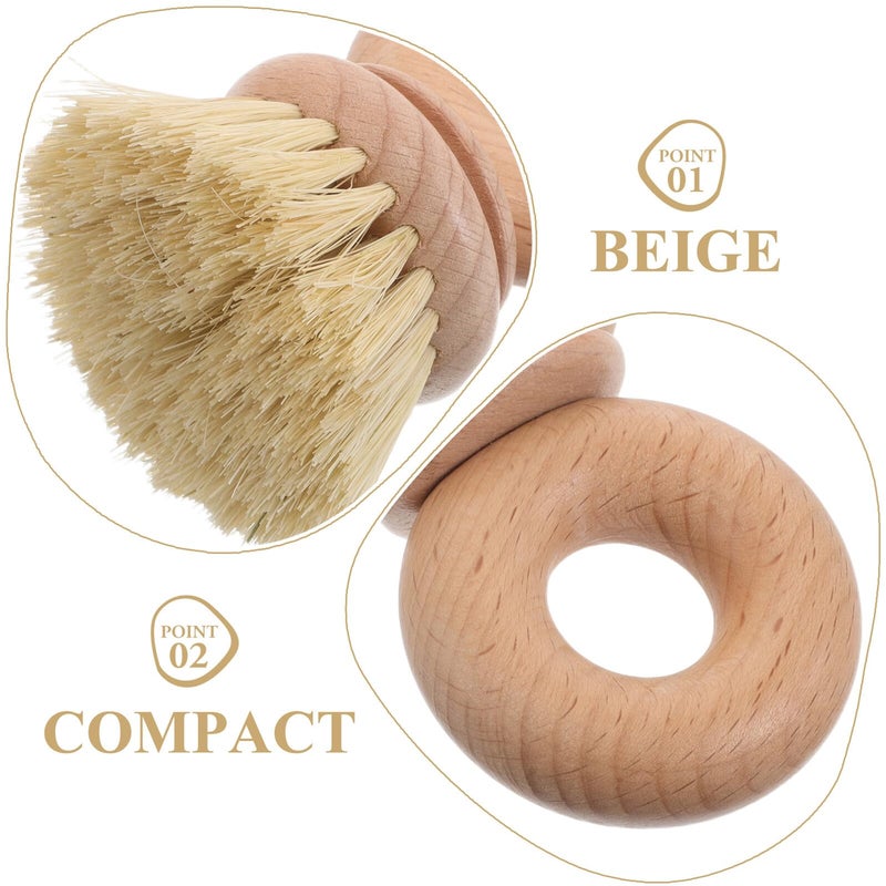 Beech Wood Dish Scrub Brush With Sisal Bristles For Kitchen Pans And Vegetables - Image 4