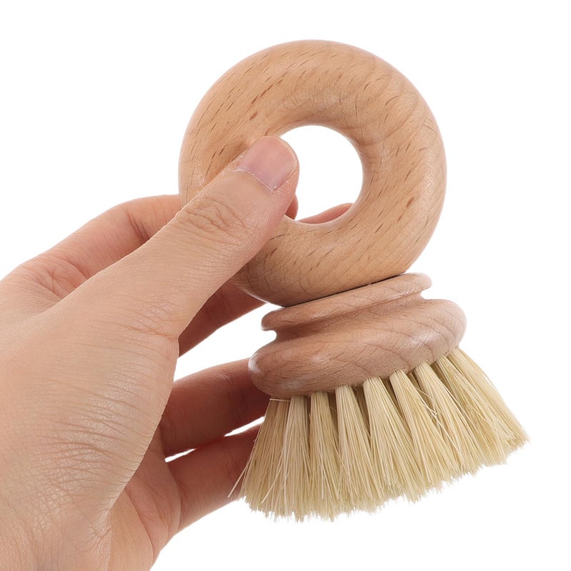 Beech Wood Dish Scrub Brush With Sisal Bristles For Kitchen Pans And Vegetables - Image 5
