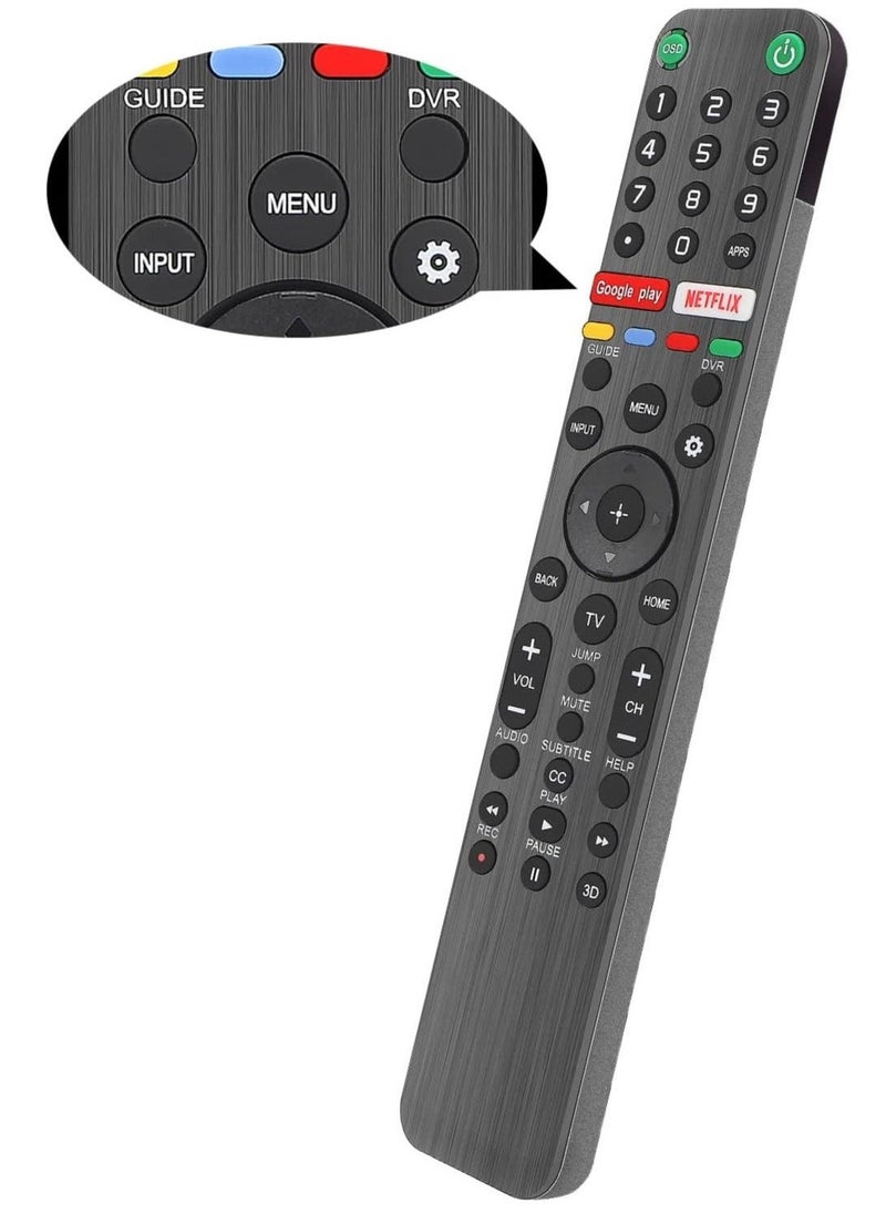 Raxoom RMF-TX500U Universal Remote Control for Sony Smart TV Bluetooth Remote All Sony Bravia LED OLED LCD 4K UHD HDTV HDR Android TV, with Google Play, Netflix Button - Image 1
