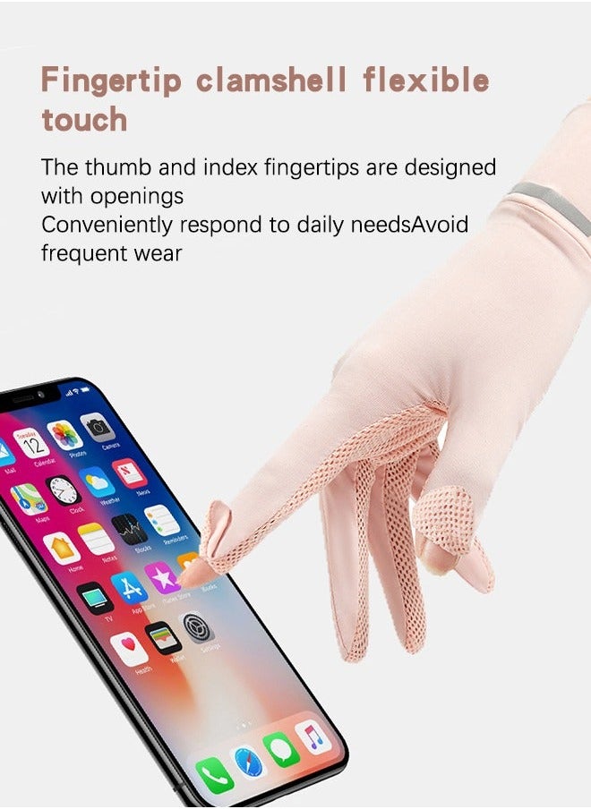 GROIC Women Sunblock Gloves Non Slip UV Sunscreen Protection Touchscreen Driving for Women, Summer Gloves, Outdoor Equipment  - Image 3