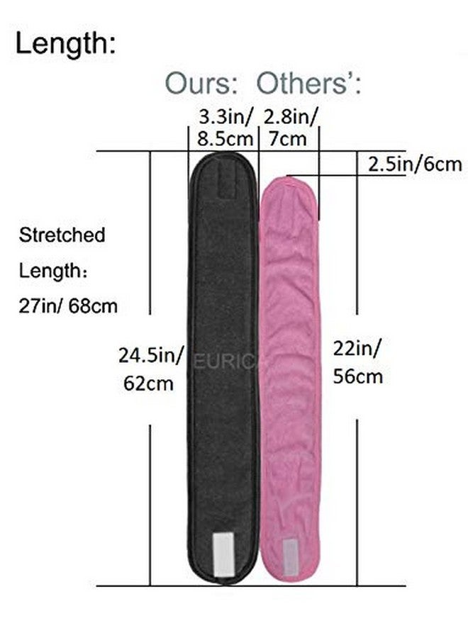 EUICAE Spa Headband Hair Wrap Pack Of 5 All Black Sweat Headband Head Wrap Hair Towel Wrap Nonslip Stretchable Washable Makeup Headband For Face Wash Facial Treatment Sport Fits - Image 3