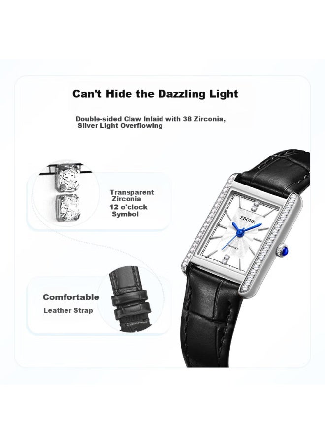 Ebohr Women's Watch, Kana Series Retro Square Watch, Holiday Gift, New Year And New Year Quartz Women's Watch 51711446 - Image 2