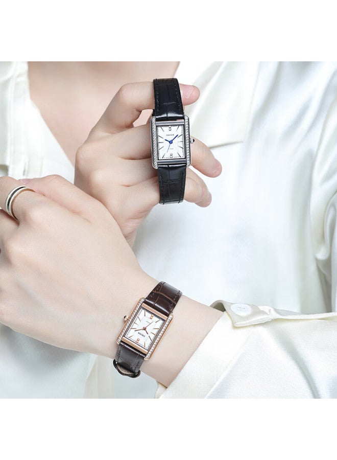 Ebohr Women's Watch, Kana Series Retro Square Watch, Holiday Gift, New Year And New Year Quartz Women's Watch 51711446 - Image 1