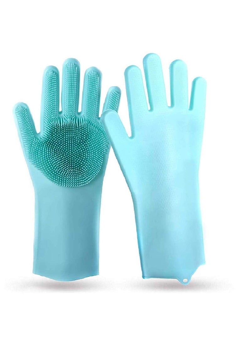 BeatStock BeatStock, Magic Silicone Scrubbing Gloves, Scrub Cleaning Gloves with Scrubber for Dishwashing and Pet Grooming, Latex Free (Colour May be Vary on Stock Availability)  - Image 1