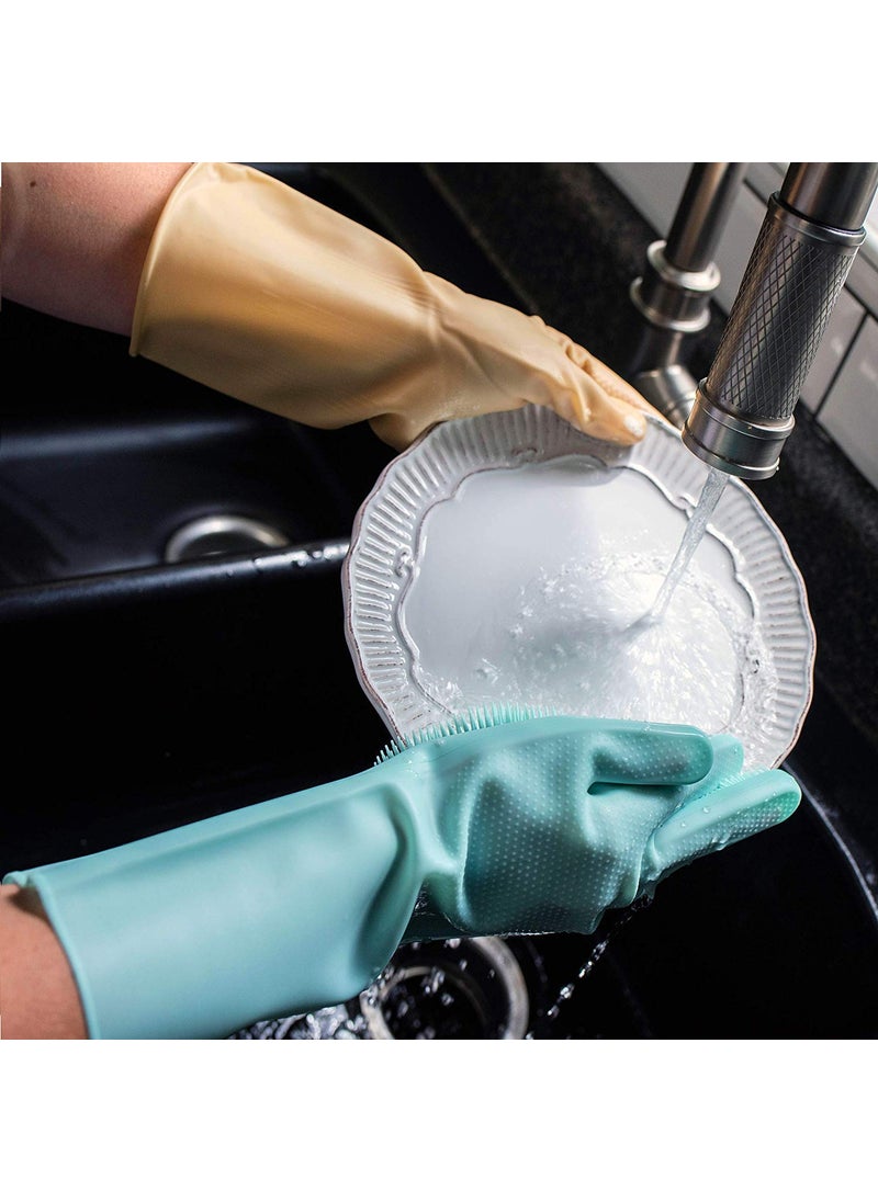 BeatStock BeatStock, Magic Silicone Scrubbing Gloves, Scrub Cleaning Gloves with Scrubber for Dishwashing and Pet Grooming, Latex Free (Colour May be Vary on Stock Availability)  - Image 5