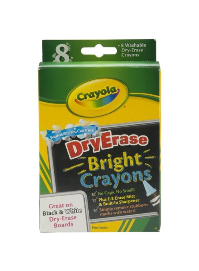 Crayola Washable Dry Erase Crayons Bright Colors Assorted 8 Ea (Pack Of 3) - Image 1
