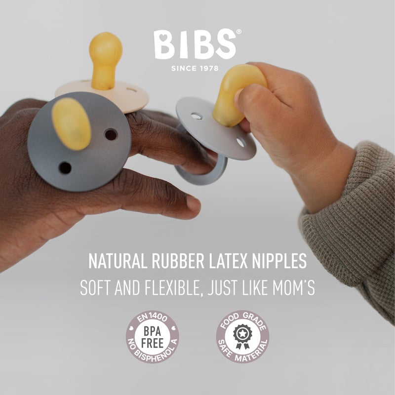 BIBS Pacifiers 0-6 Months | 3-Pack Soothers | BPA-Free Round, Anatomical & Symmetrical Nipple | Made in Denmark | Ivory Try-It Collection (Blush) - Image 5