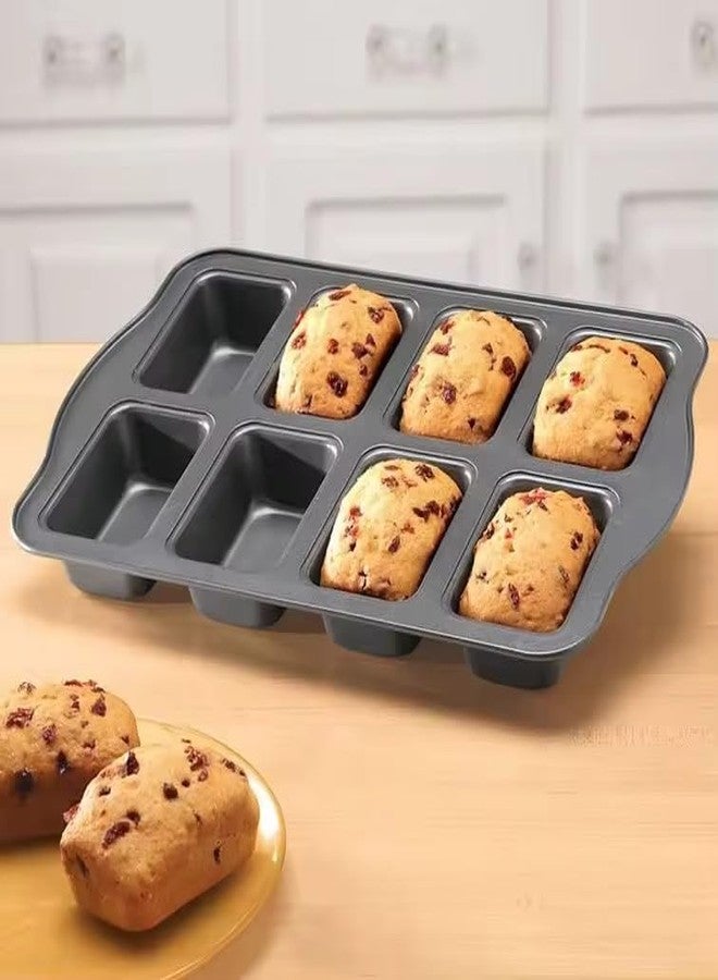 SHOAIB Mini loaf pan Rectangle Shape 8 - Cavity Baking Tray for Brownie Cake and Rectangle Shape Muffins Cupcakes Loaf Bread Baking pan - Image 4