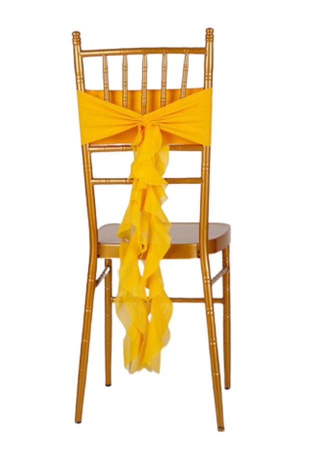 NIBEMINENT Chair Sash Bow Elastic Back Tie Bands for Wedding/Party/Ceremony/Banquet Yellow