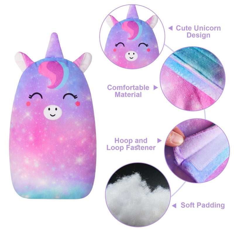 FIODAY Car Seat Belt Covers for Kids Unicorn Seat Belt Pillow Soft Seat Belt Cushion Adjust Seat Strap Pillow Head Neck Support for Children Boys Girls Travel, Purple - Image 2