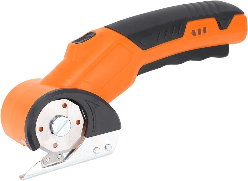 Drfeify Cordless Electric Scissor Aluminum Alloy Cardboard Cutter 1500mAh Rechargeable Portable Fabric and Leather Cutting Tool for Crafts Gift Wrapping Home Classroom Use (Orange) - Image 2