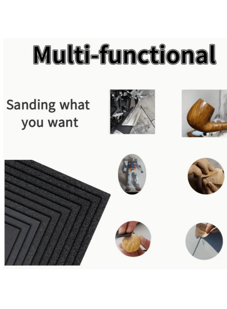 10-PCS A4 Sanding Paper Assortment, Mixed Fine to Coarse Grit Sandpaper Sheets – Perfect for Woodworking, Metal, Plastic, Automotive, DIY Polishing & Finishing – Durable & Versatile Abrasive Tool - Image 2