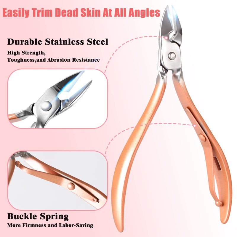 KV.YSHQLNE Manicure Set Pedicure Kit Womens Nail Clippers Set 32 in 1 Professional Grooming Care Tools Nail Kit Including Facial, Fingernails and Toenails Care with Travel Case Women (Rose Pink_32 in 1) - Image 3