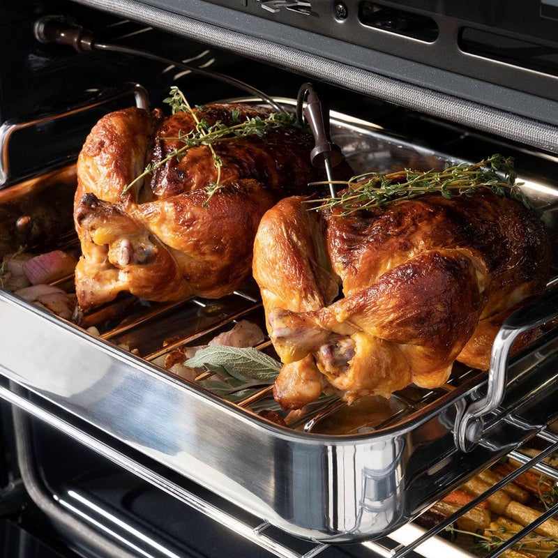 Stainless Roaster Pan with Stand Enhance Your Kitchen Experience - Perfect for Roasting Meat, Chicken, Mandi and Cooling Cakes! - Generic - Image 1