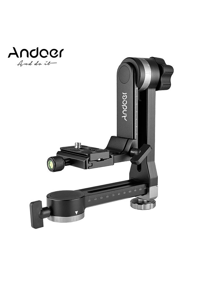 ANDOER - Heavy Duty 360°Panoramic Gimbal Tripod Head Aluminum Alloy 15kg/33lbs Load Capacity with 1/4 Inch & 3/8 Inch Screw Quick Release Plate Bubble Level for DSLR Cameras - Image 1