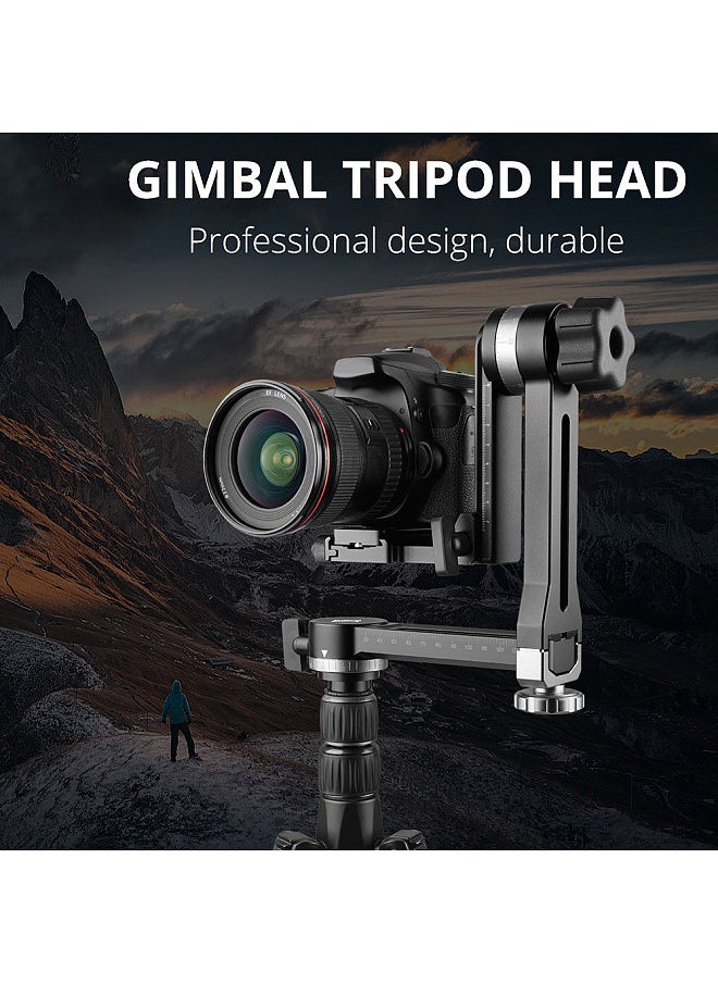 ANDOER - Heavy Duty 360°Panoramic Gimbal Tripod Head Aluminum Alloy 15kg/33lbs Load Capacity with 1/4 Inch & 3/8 Inch Screw Quick Release Plate Bubble Level for DSLR Cameras - Image 1