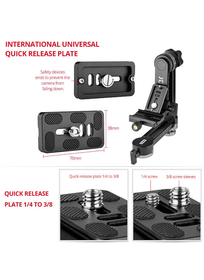 ANDOER - Heavy Duty 360°Panoramic Gimbal Tripod Head Aluminum Alloy 15kg/33lbs Load Capacity with 1/4 Inch & 3/8 Inch Screw Quick Release Plate Bubble Level for DSLR Cameras - Image 1