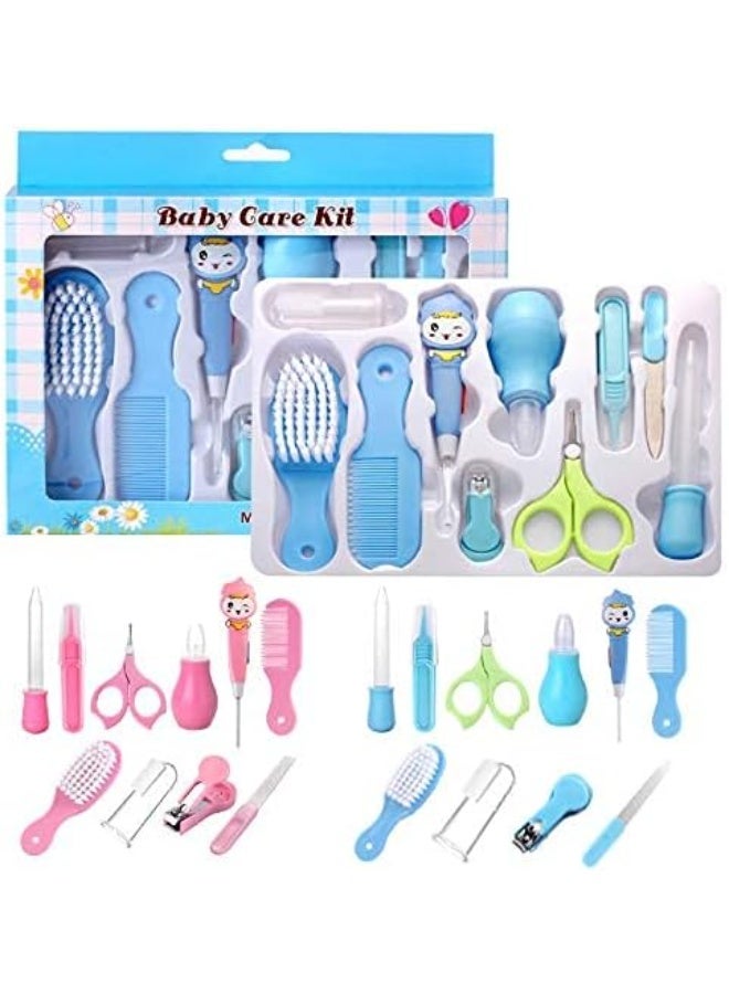 Mitoy 10 Pcs Portable Baby Care Kit, Nursery Kids Healthcare and Grooming Set (Blue) - Image 5