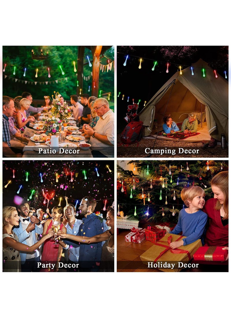 Generic Grab Smart Serial String Lights for Decoration 14 LED Rain Drop Fairy Lights Waterproof Indoor Outdoor for Home Decoration Christmas DecorationParty 10 Feet Multicolor  - Image 5