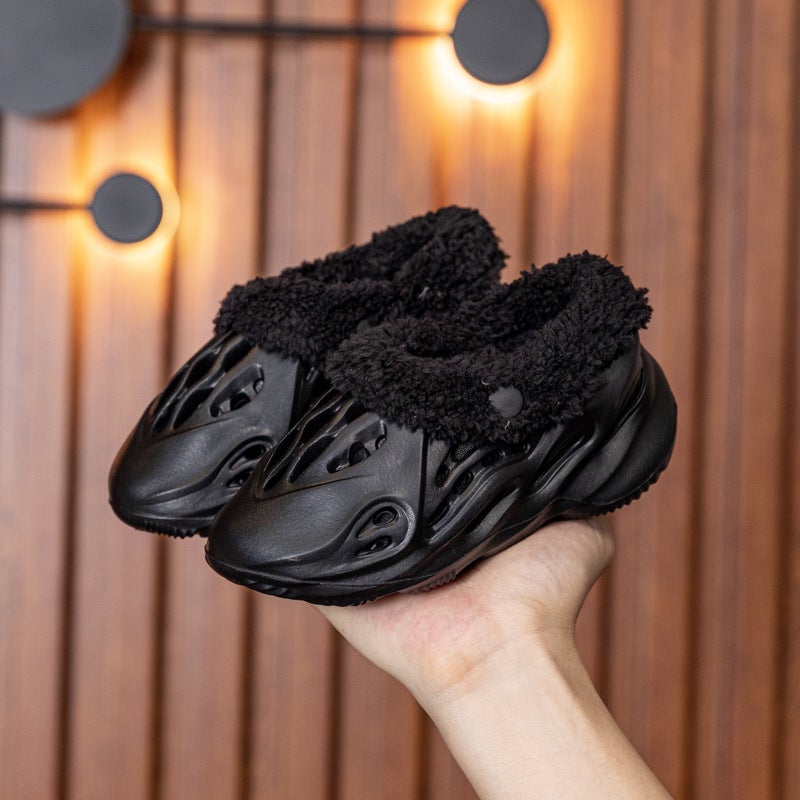 Plus Winter Eva Cotton Shoes For Boys And Girls, Indoor Baby Furry Shoes With Velvet Thick-Soled Cotton Slippers - Image 4