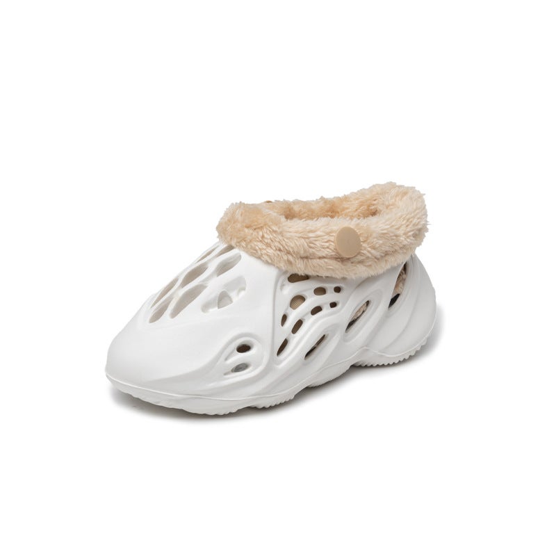 Plus Winter Eva Cotton Shoes For Boys And Girls, Indoor Baby Furry Shoes With Velvet Thick-Soled Cotton Slippers - Image 1