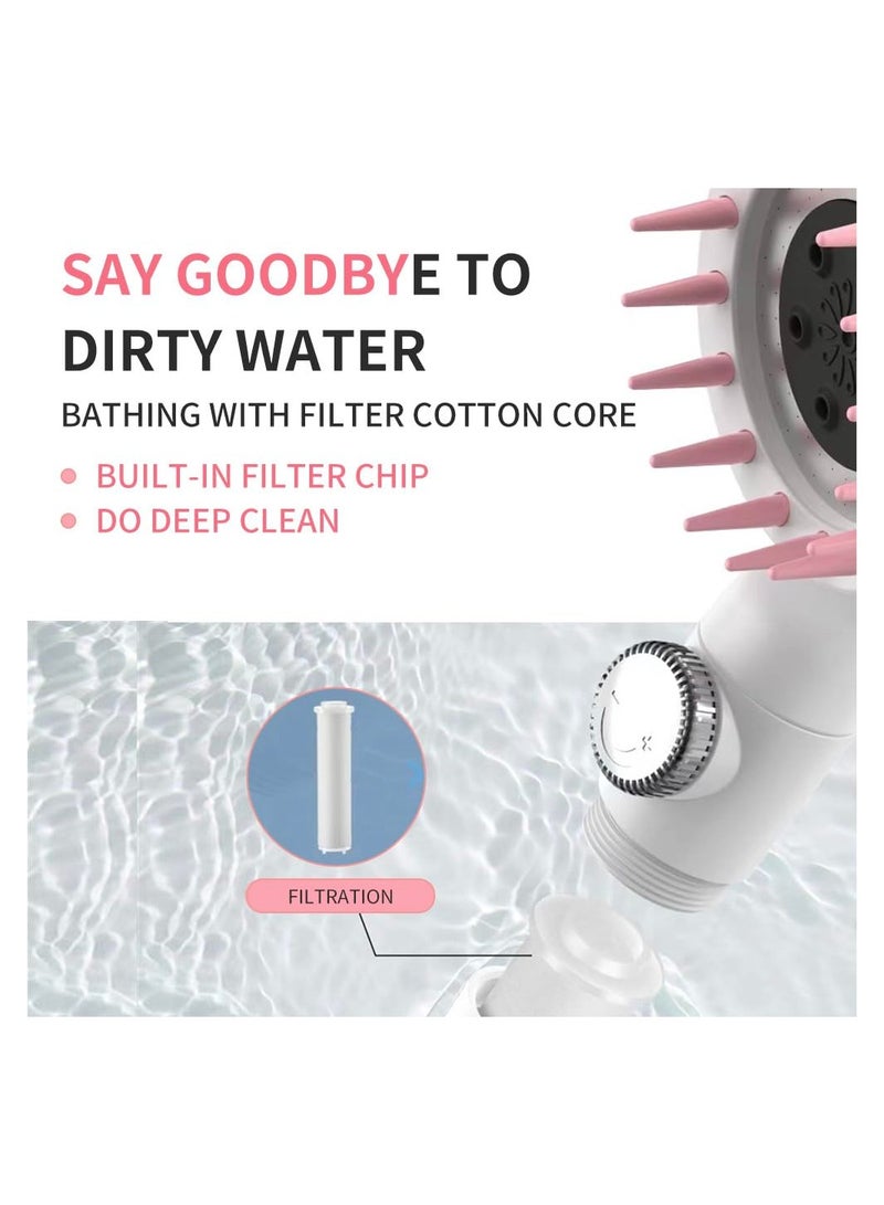 Zikra Shower Head High Pressure with Hose Set 1.5m Universal Showerhead Filter Massage Heads Spray 3 Modes Water and Stop on Perfect for Adults Children Pet White - Image 4