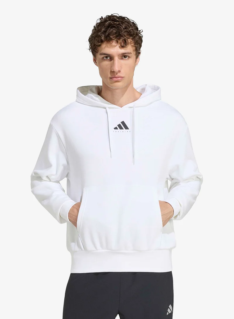 Adidas WHITE Category Training Graphic Hoodie for Men | Best Price UAE