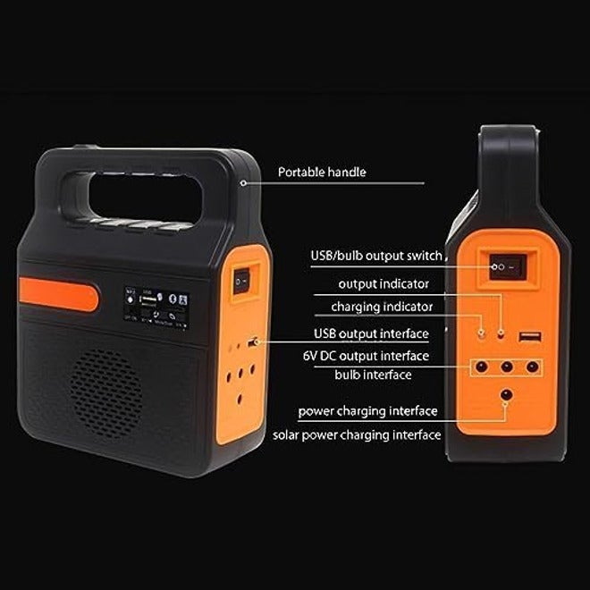 Hoshui solar-powered power bank, 6000mAh portable solar generator with - Image 4