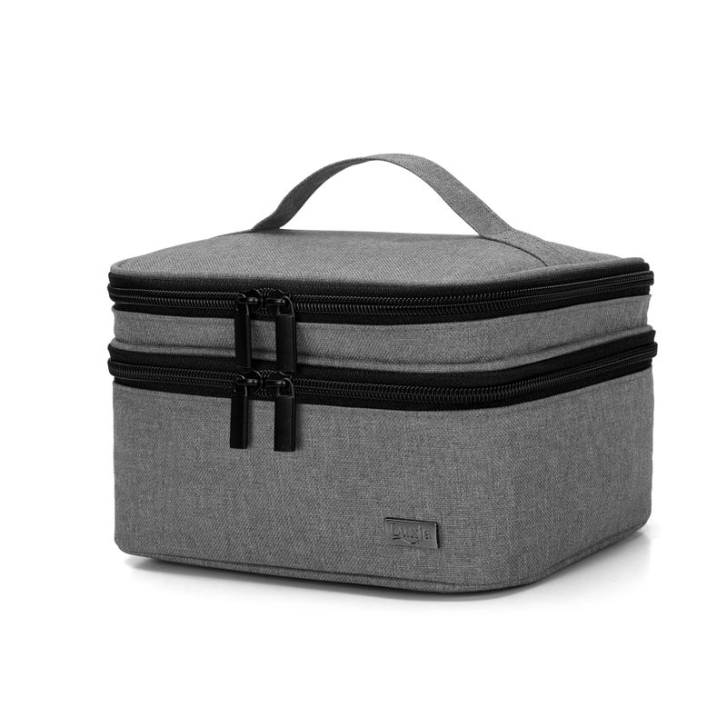 LUXJA LUXJA Essential Oil Carrying Case  Holds 30 Bottles 5ml30ml Also Fits for Roller Bottles DoubleLayer Organizer for Essential Oil and Accessories Gray Bag Only 