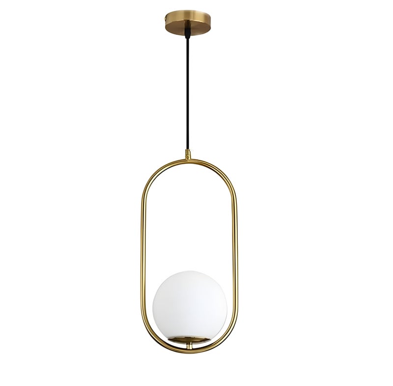 RBSK Classic Desing Metal Capsule Shape Golden Hanging Pendant Ceiling Light Lamp for Living Room, Bedroom, Kitchen, Balcony (Bulb not Included) - Image 3