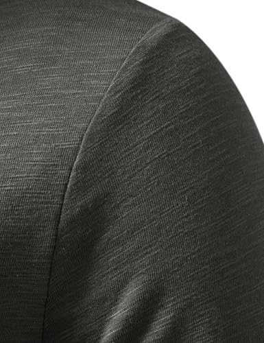 PARKLEES Men's Casual Stretchy Long Sleeve Henley T-Shirt Front Placket Muscle Workout Athletic 4 Buttons Tee Tops Gray Large - Image 4