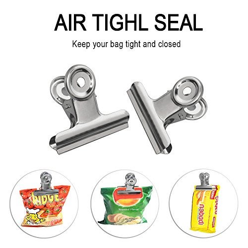Aniann 20 Pack Large Metal Hinge Clips, 2 Inch Bull Binder Paper Clips Clamps File Clamps Bulldog Clips for Food Bag, Pictures, Photos, Home Office Suppliers - Image 5