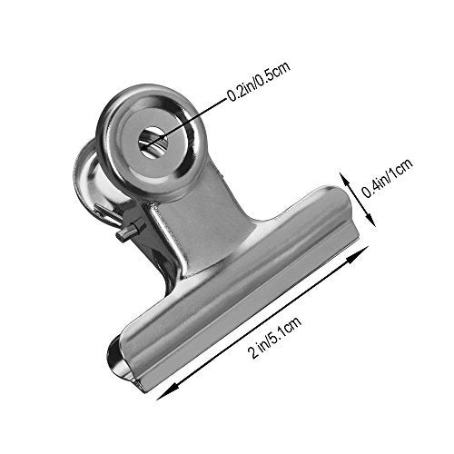 Aniann 20 Pack Large Metal Hinge Clips, 2 Inch Bull Binder Paper Clips Clamps File Clamps Bulldog Clips for Food Bag, Pictures, Photos, Home Office Suppliers - Image 3
