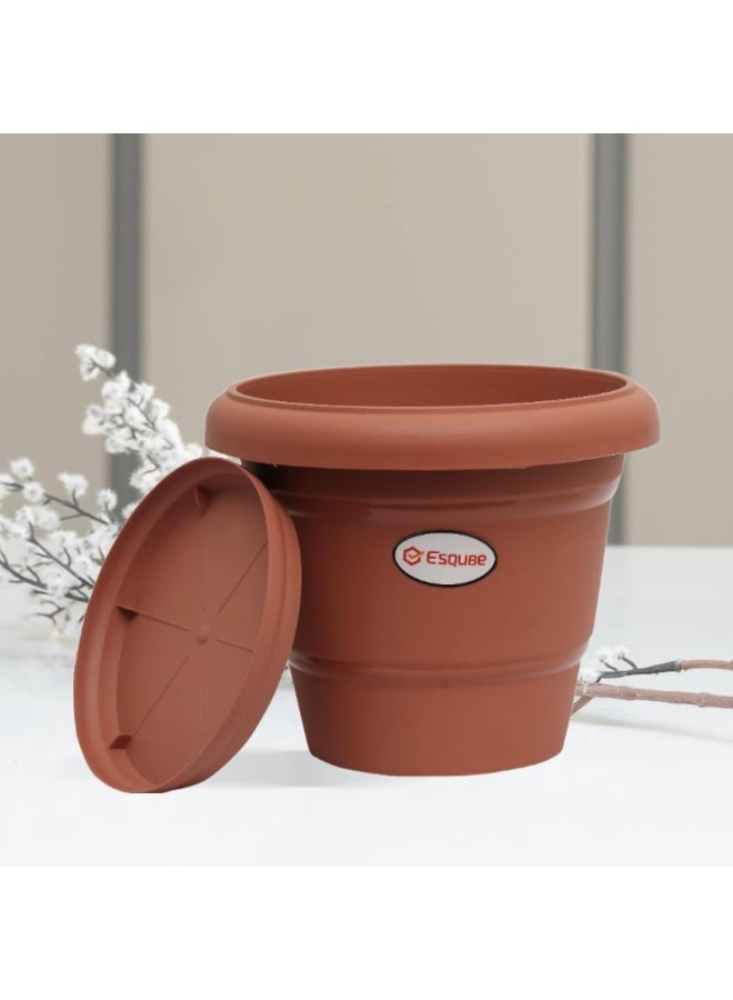 ESQUBE Flora Flower Pot - Size 06, Brick Red - Image 3
