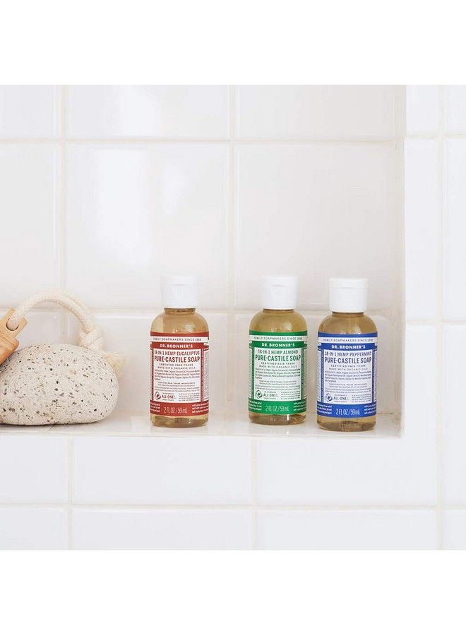 Dr. Bronner's صابون سائل بيور كاستيل (حجم السفر بنكهة النعناع 2 أونصة) مصنوع من زيوت عضوية 18 في 1 الاستخدامات: للوجه والجسم والشعر والغسيل والحيوانات الأليفة والأطباق مركز نباتي غير معدل وراثيًا - Image 4