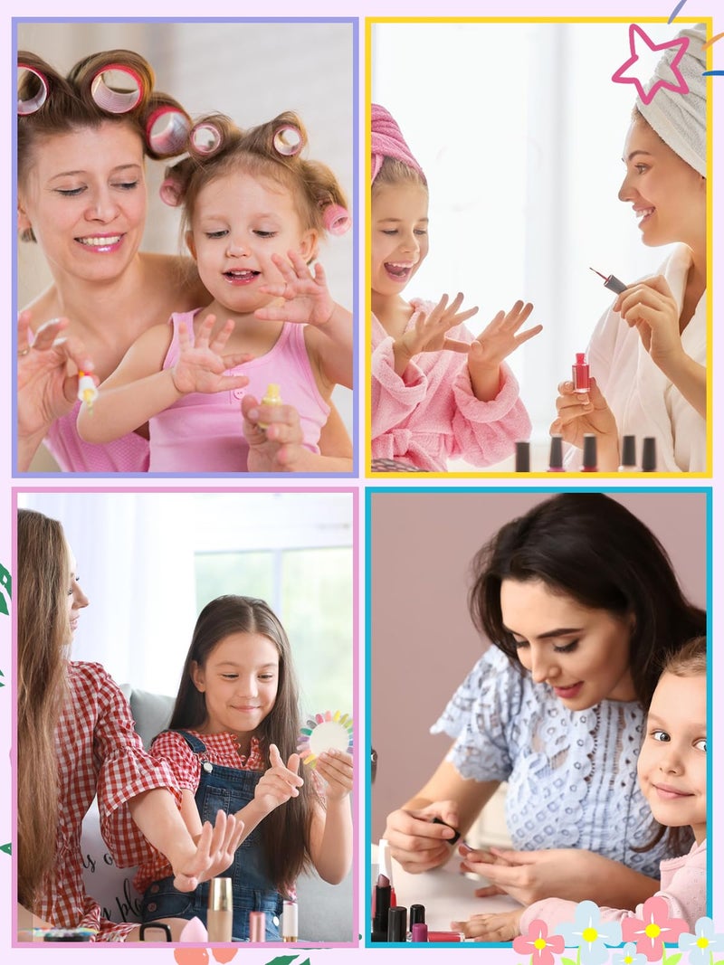 EBANKU 78 Pieces Press on Nails for Kids, EBANKU 3 Pack Kid Fake Pink Star Flower Short Artificial False Nail Kits for Kids Girls 6-12 Years with Nail Glue - Image 4