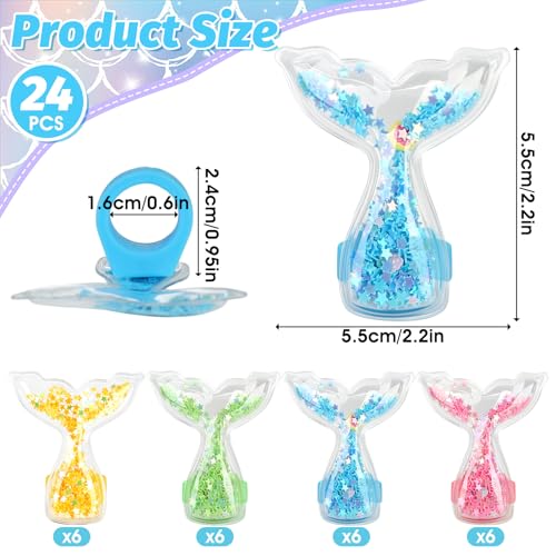 AKAIXI 24Pcs Mermaid Tails Cupcake Ring Toppers Under the Sea Cupcake Topper for Mermaid theme Birthday Party Cake Decorations Baby Shower Weeding Anniversary Sea Party Supplies - Image 5