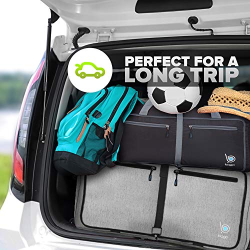 Bago Large Foldable Duffel Bags for Traveling Women & Men - 80L Packable Duffle Bag for Travel with Shoe Compartment - Water Repellant, Heavy Duty, Lightweight Folding & Collapsible (SnowGray) - Image 5
