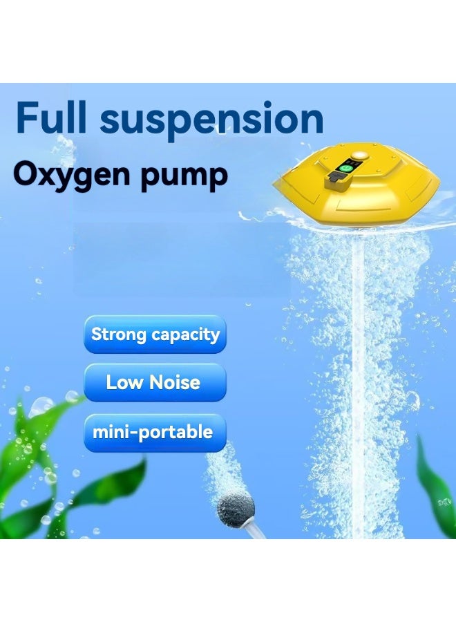 إم مياويان مضخة تهوية سداسية قابلة لإعادة الشحن - مقاومة للماء بمعيار IPX7، تهوية عائمة للطعم الحي ودلو صغير للأسماك، تهوية أسماك محمولة لصيد الأسماك من قوارب الكاياك، جهاز أكسجين أوتوماتيكي للأسماك - Image 1