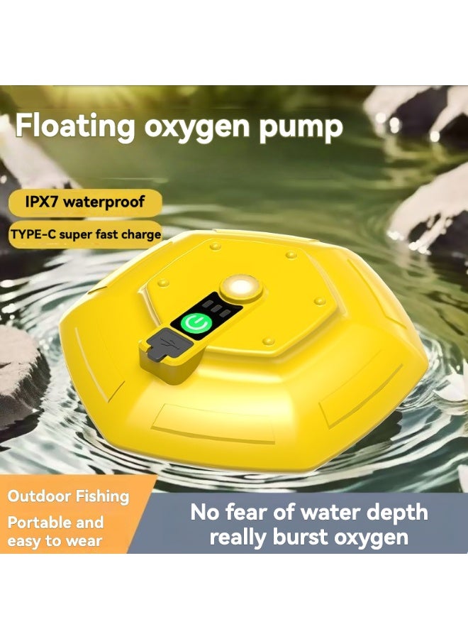 إم مياويان مضخة تهوية سداسية قابلة لإعادة الشحن - مقاومة للماء بمعيار IPX7، تهوية عائمة للطعم الحي ودلو صغير للأسماك، تهوية أسماك محمولة لصيد الأسماك من قوارب الكاياك، جهاز أكسجين أوتوماتيكي للأسماك - Image 3