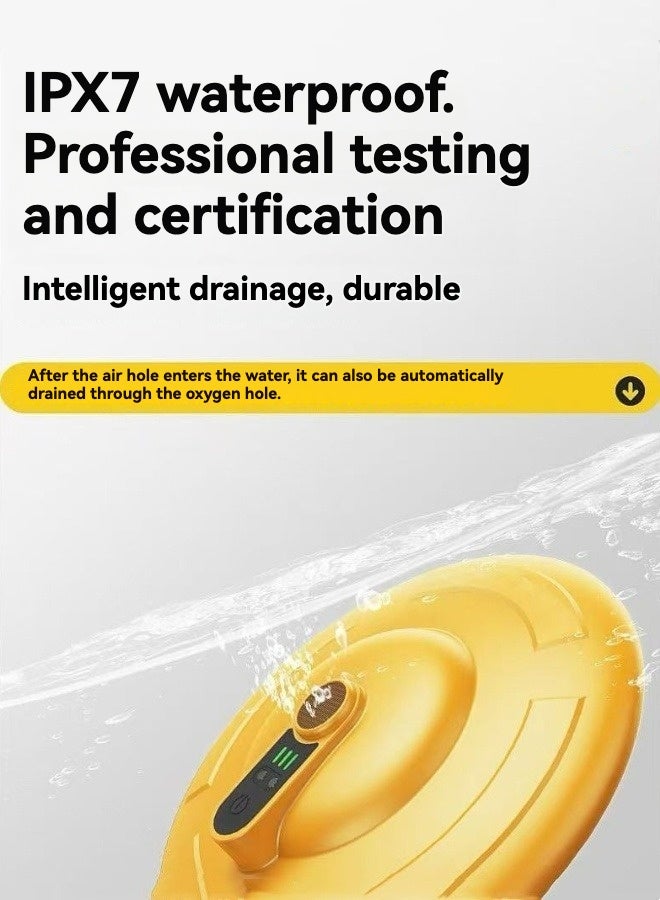 إم مياويان مضخة تهوية سداسية قابلة لإعادة الشحن - مقاومة للماء بمعيار IPX7، تهوية عائمة للطعم الحي ودلو صغير للأسماك، تهوية أسماك محمولة لصيد الأسماك من قوارب الكاياك، جهاز أكسجين أوتوماتيكي للأسماك - Image 4