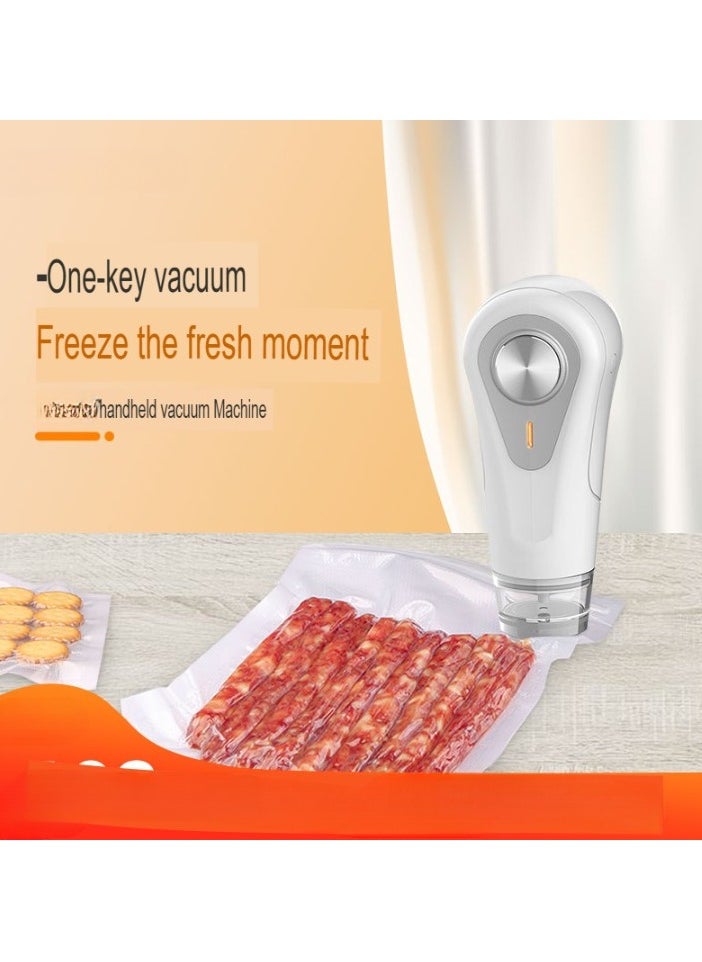Generic - Vacuum Sealer, Fast And Powerful Food Bag Sealer, Compact Design Rechargeable Small Sealing Machine, Mini Household Food Vacuum Sealing Machine, (1pc Vacuum Sealer Plus 1pc Large Vacuum Tank) - Image 1