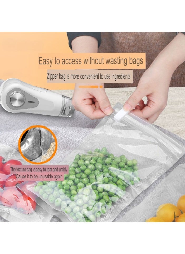 Generic - Vacuum Sealer, Fast And Powerful Food Bag Sealer, Compact Design Rechargeable Small Sealing Machine, Mini Household Food Vacuum Sealing Machine, (1pc Vacuum Sealer Plus 1pc Large Vacuum Tank) - Image 1