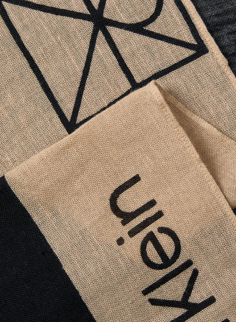 Calvin Klein Black/Incense Linen Blen Pareo Wrap Scarf for Women | Best Price UAE