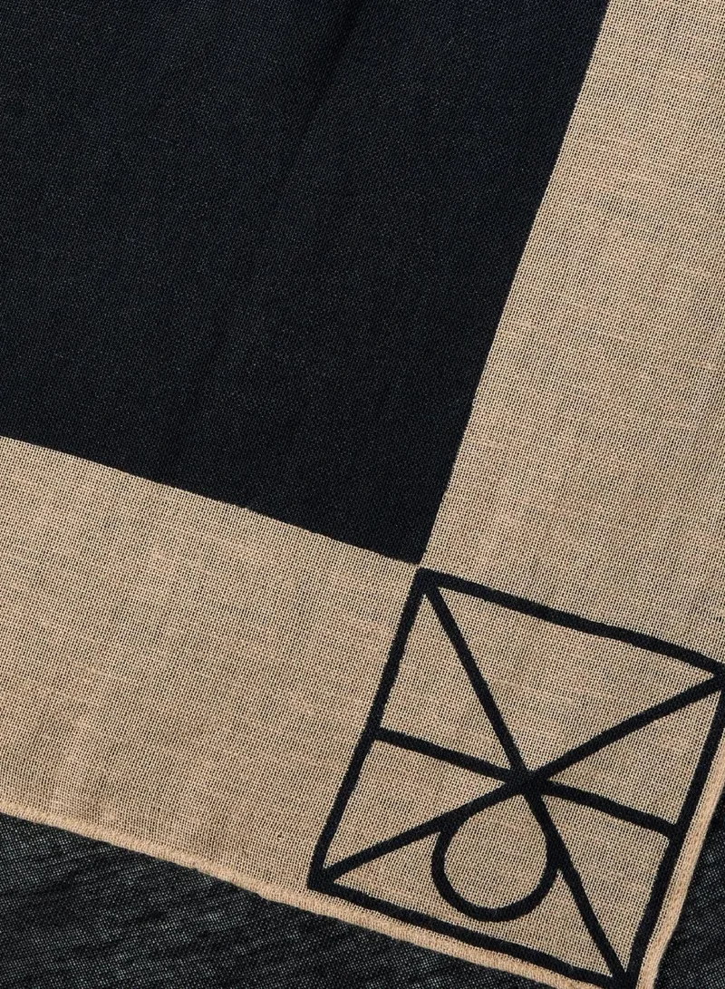 Calvin Klein Black/Incense Linen Blen Pareo Wrap Scarf for Women | Best Price UAE