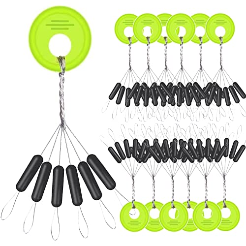 YOTO 300 Pieces Rubber Bobber Stops,6 in 1 Float Sinker Stopper,Oval Shape Column Shape Weight Stops Available - Image 1